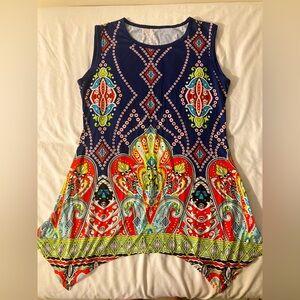 Colorful Patterned Women's Tunic size L